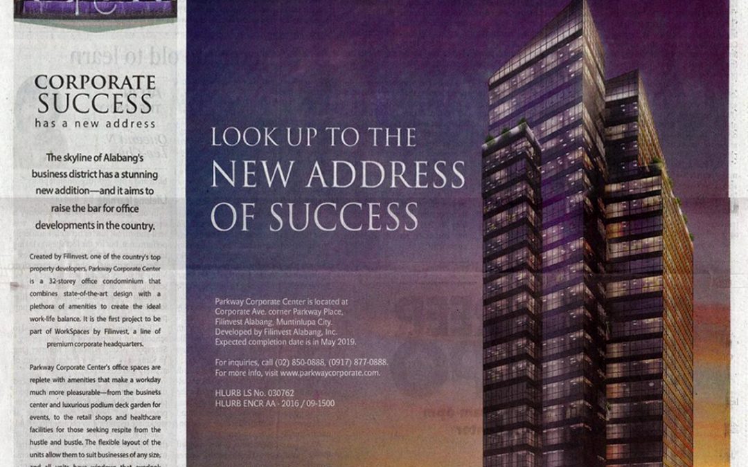 Parkway Corporate Center is in Philippine Daily Inquirer!